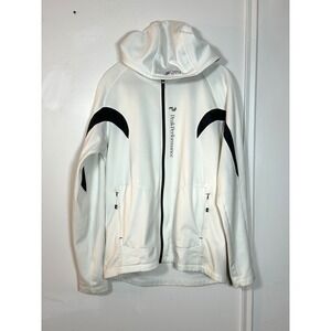 Peak Performance zip hoodie white mens L athletic Trigger H light ski snow